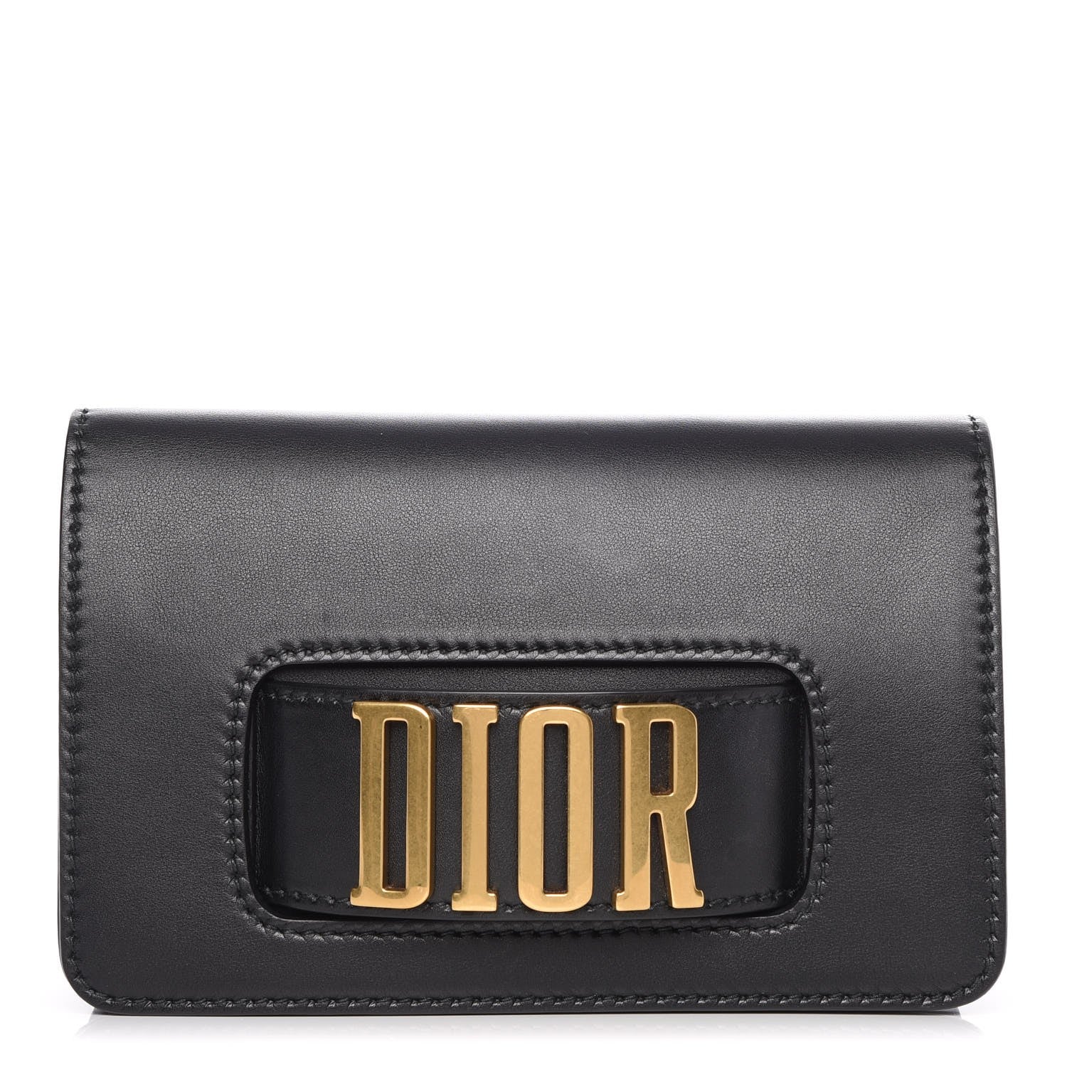 Christian Dior Smooth Calfskin Dio(r)evolution Flap Clutch Black 1 of 7