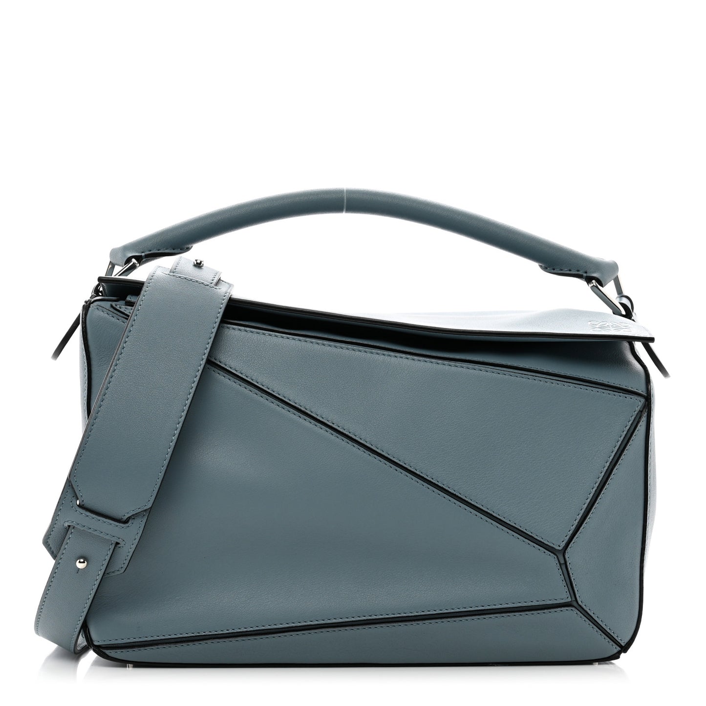 Calfskin Medium Puzzle Bag Stone Blue