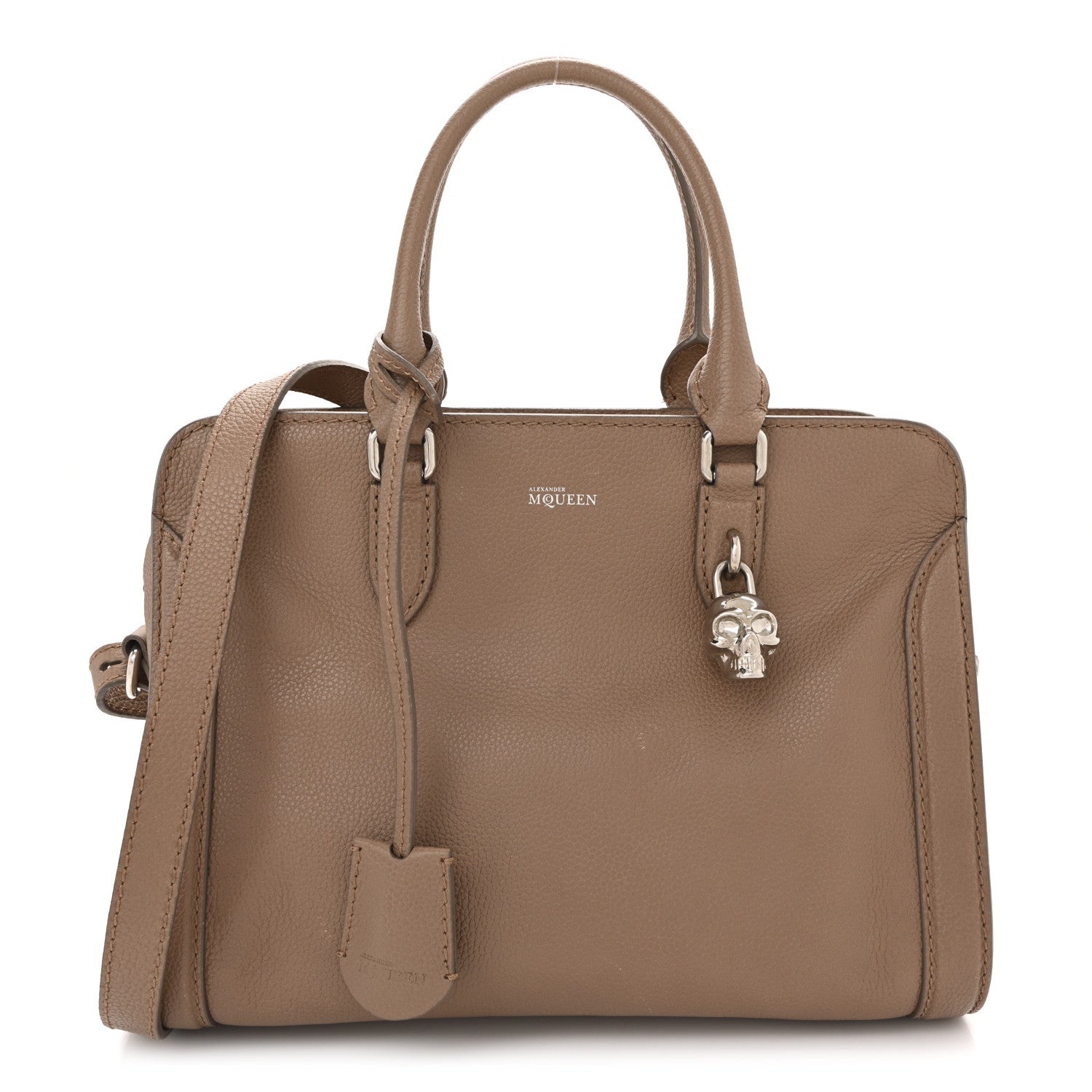 Alexander McQueen Pebbled Calfskin Small Skull Padlock Zip Around