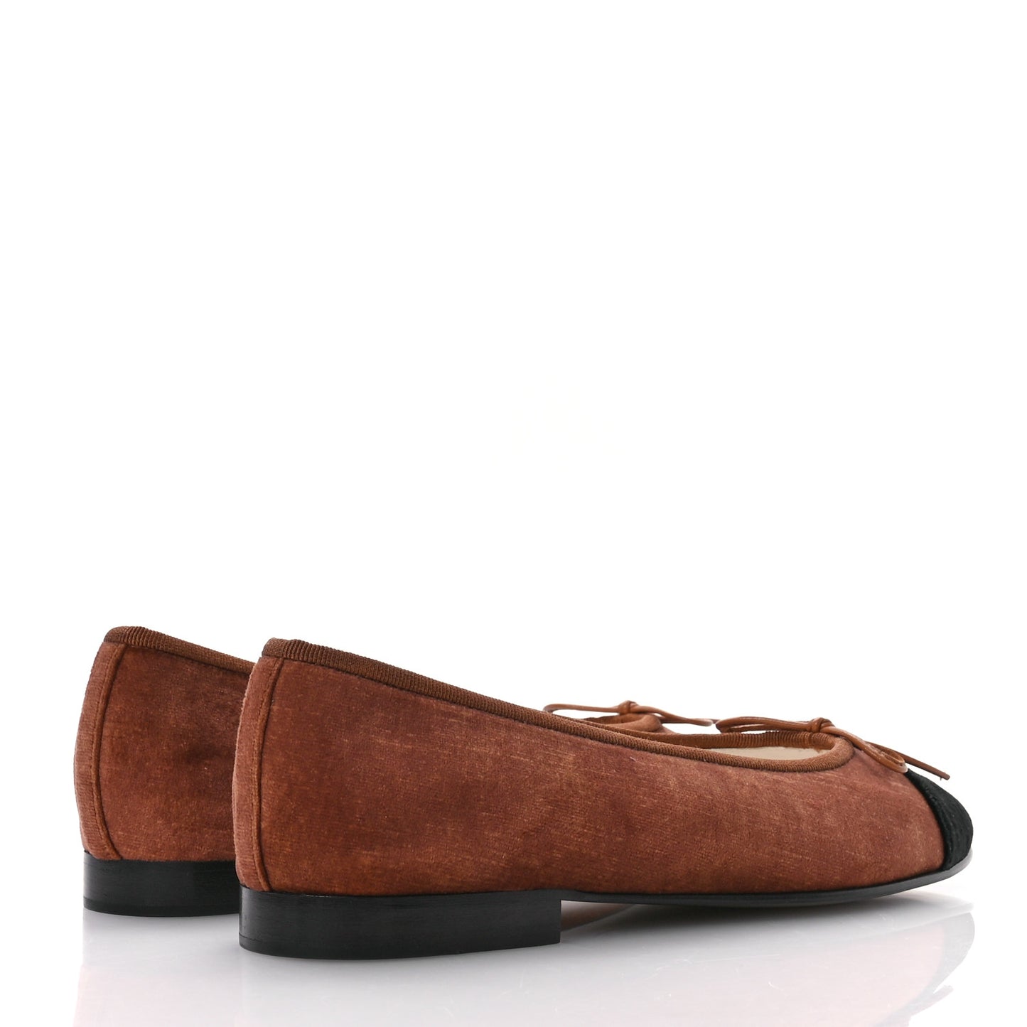 Velvet Cap Toe CC Ballerina Flats 38 Brown Black