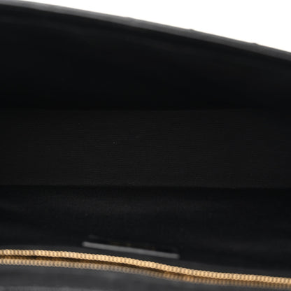 Saint Laurent Smooth Calfskin Matelasse Chevron Large Monogram Satchel Black 5 of 10