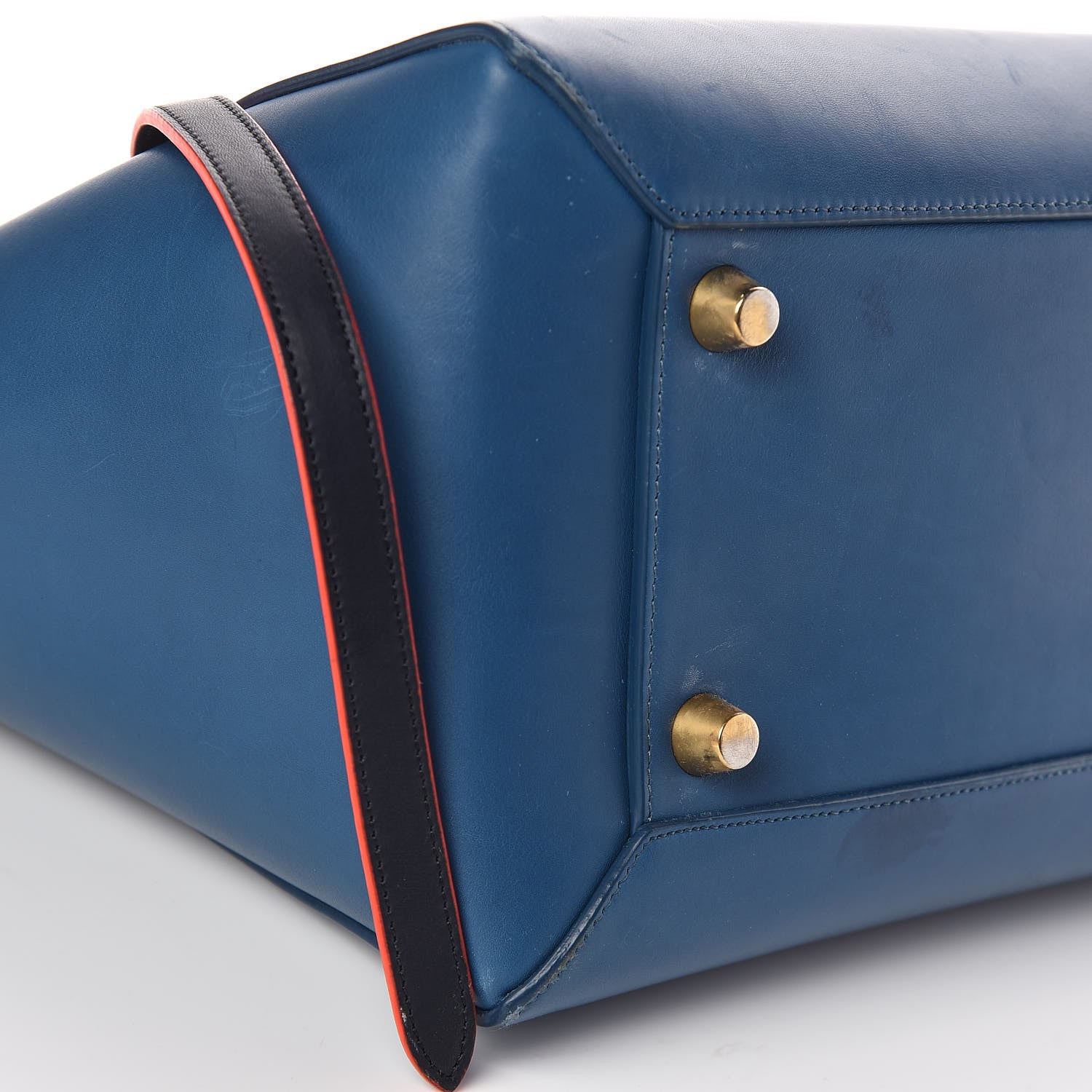 Celine Calfskin Mini Tri-Color Belt Bag Navy Blue 9 of 13