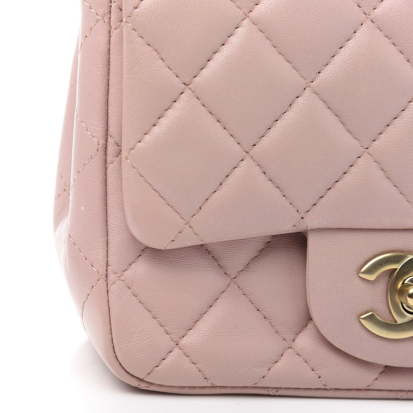 Lambskin Quilted Mini Square Flap Pink