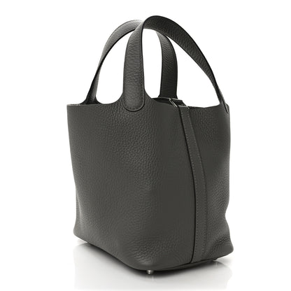 Hermes Taurillon Clemence Picotin Lock 18 PM Gris Meyer 4 of 9