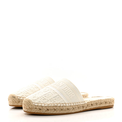 Christian Dior Oblique Embroidered Granville Espadrille 15mm Slippers 37 Ivory 3 of 8