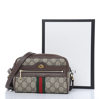 Gucci GG Supreme Monogram Web Mini Ophidia Shoulder Bag Brown 11 of 11