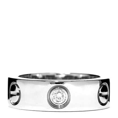 Cartier 18K White Gold 3 Diamond 5.5mm LOVE Ring 47 4 1 of 6