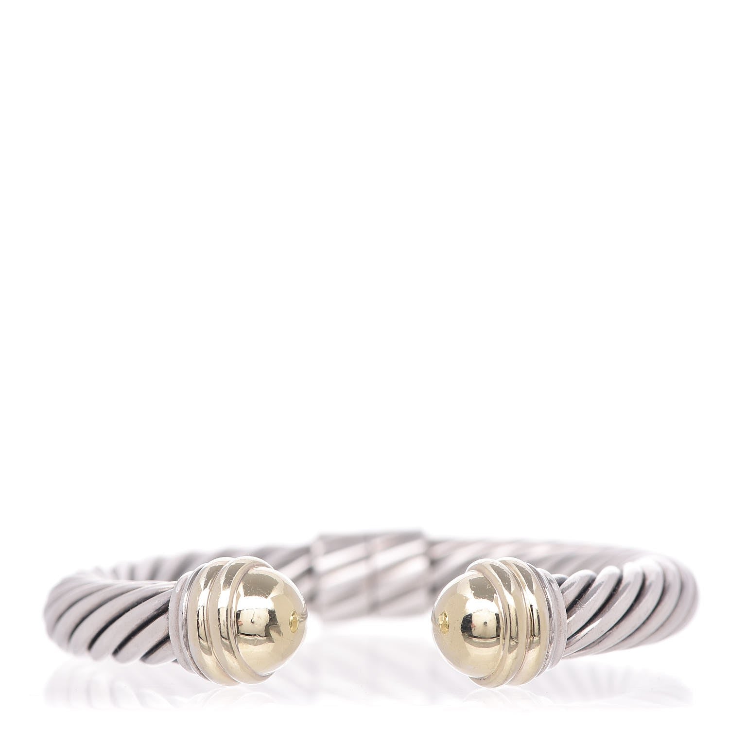 David Yurman Sterling Silver 14K Yellow Gold 10mm Cable Classics Bracelet 1 of 6
