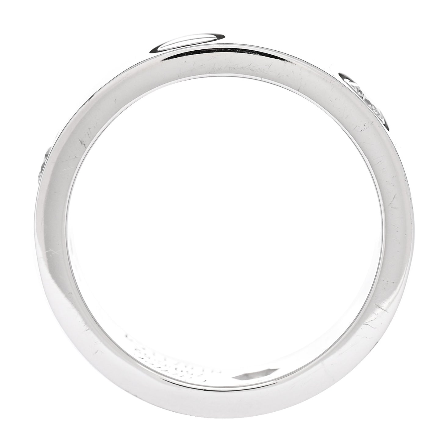 18K White Gold 3 Diamond 5.5mm LOVE Ring 52 6