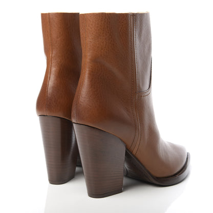 Saint Laurent Calfskin Theo 95 Zip Boot 38.5 Cognac 4 of 11