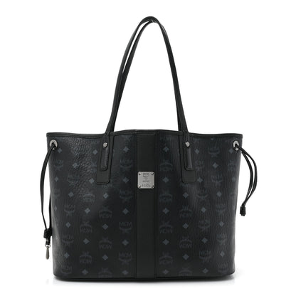 MCM Grained Calfskin Visetos Medium Liz Reversible Shopper Tote Black 3 of 19