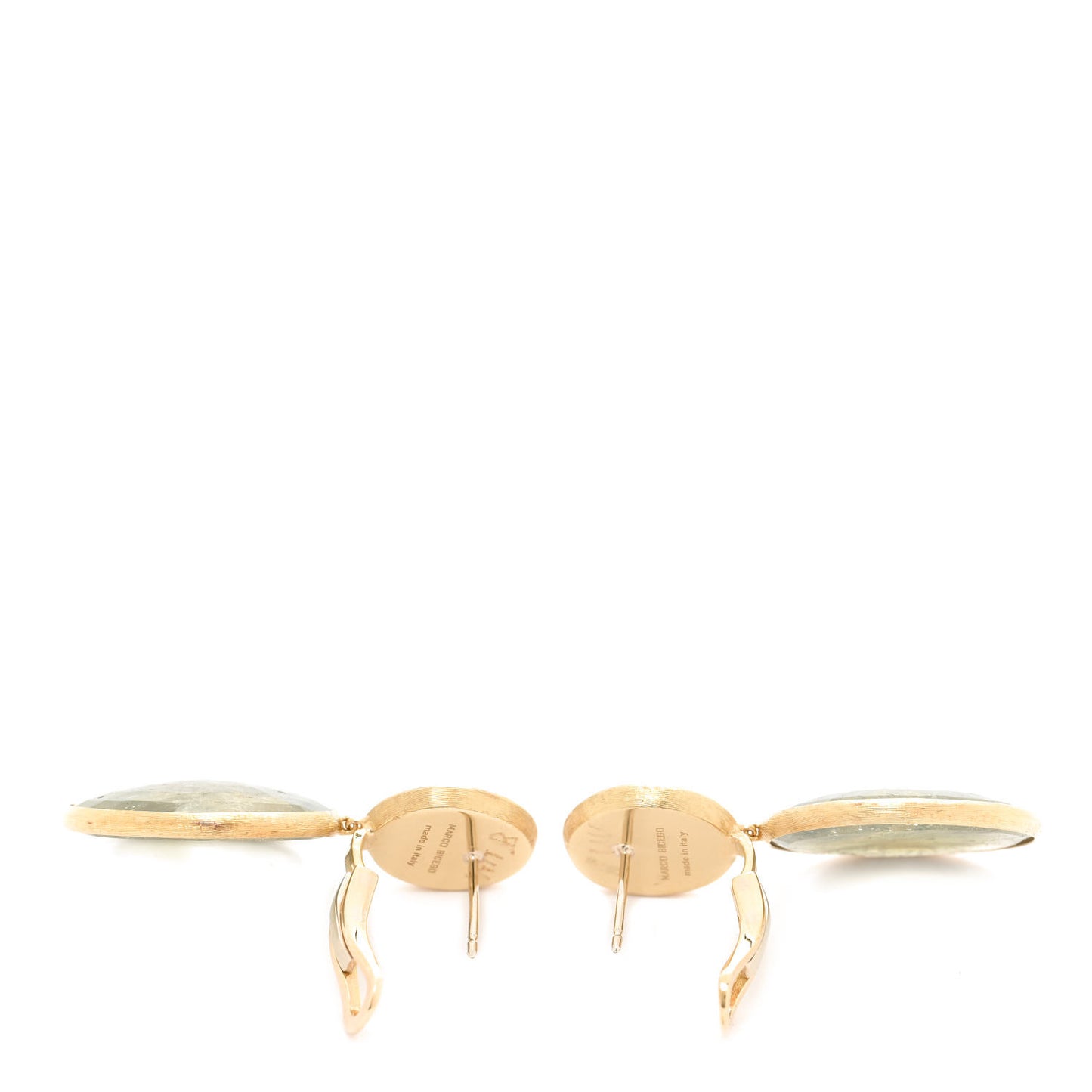 18K Yellow Gold Yellow Green Sapphire Drop Earrings