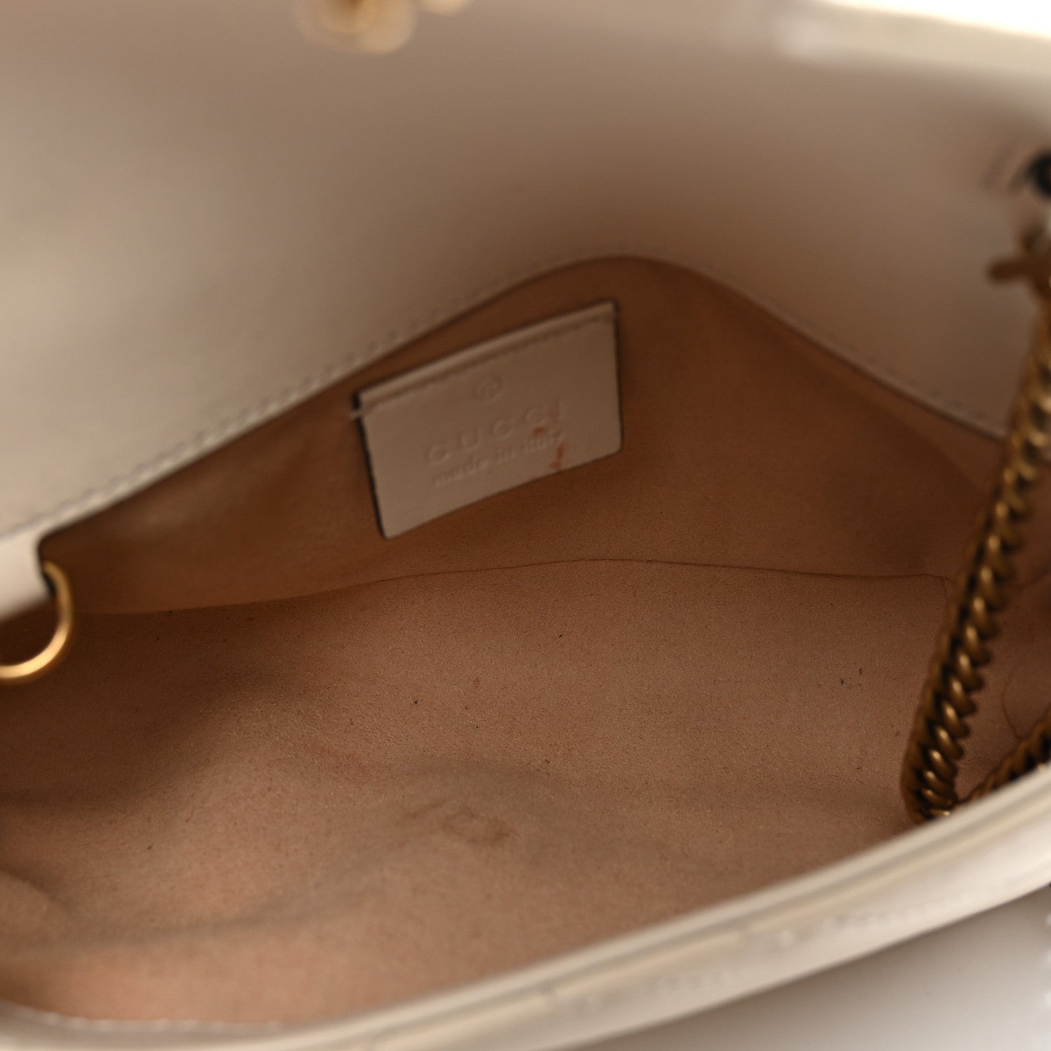 Gucci Calfskin Matelasse Super Mini GG Marmont Shoulder Bag White 5 of 11