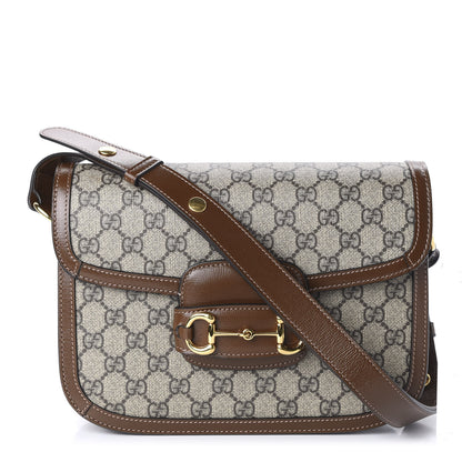 Gucci GG Supreme Monogram Horsebit 1955 Shoulder Bag Beige Brown Sugar 1 of 11