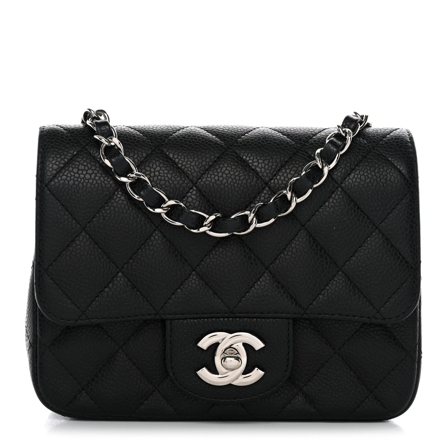 Caviar Quilted Mini Square Flap Black
