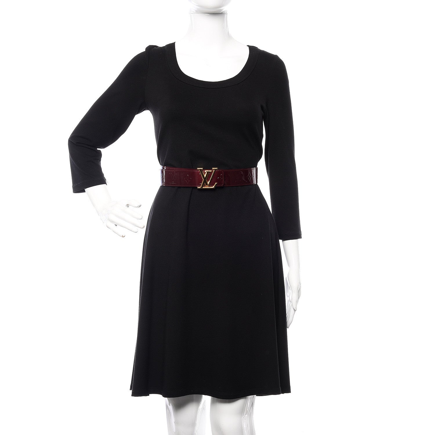 Louis Vuitton Vernis LV Facettes Belt 85 34 Rouge Fauviste 2 of 7