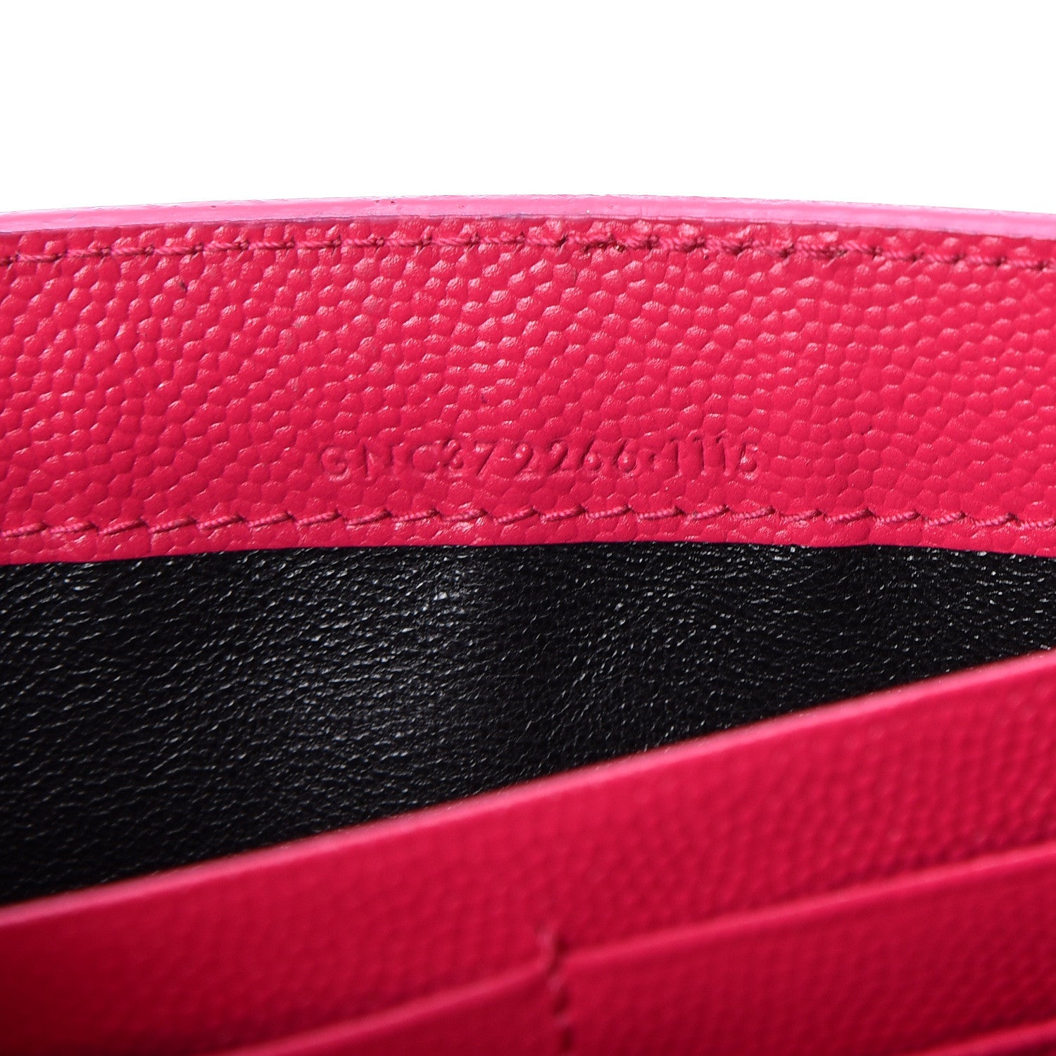 Saint Laurent Grain De Poudre Classic Monogram Cassandre Wallet Fuchsia 7 of 12