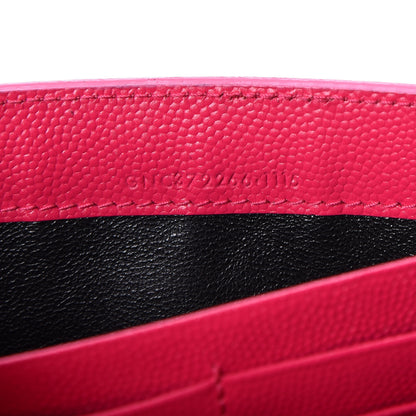 Saint Laurent Grain De Poudre Classic Monogram Cassandre Wallet Fuchsia 7 of 12