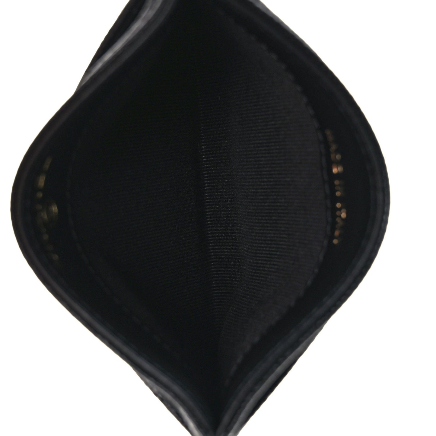 Caviar Camellia Embossed Card Holder Black