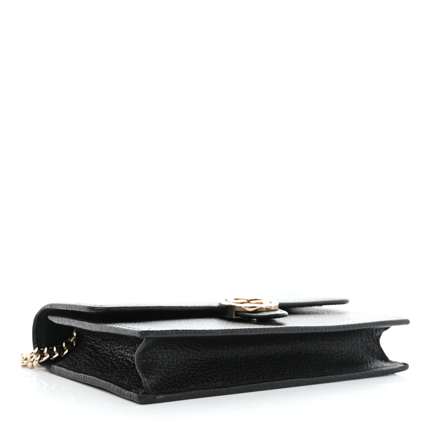 Dollar Calfskin Interlocking G Chain Wallet Black