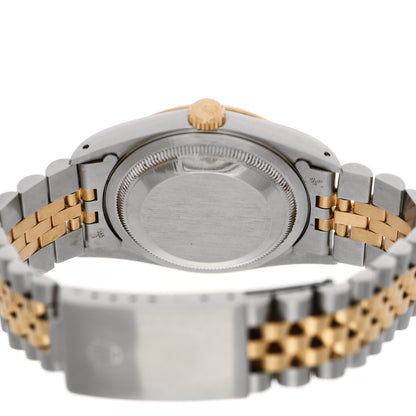 Rolex Stainless Steel 18K Yellow Gold Diamond 36mm Oyster Perpetual Datejust Watch Champagne 16233 4 of 5