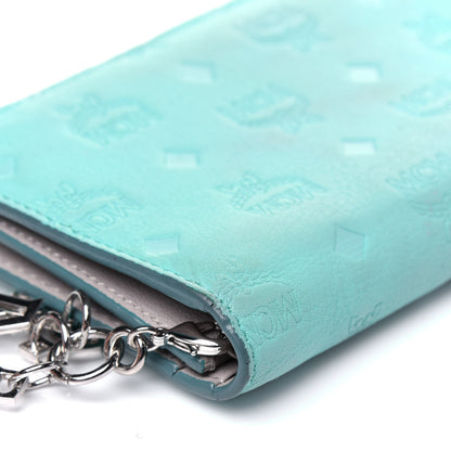 MCM Calfskin Ottomar Large Klara Two Fold Wallet Pool Blue 19 of 20