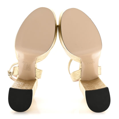Gucci Galassia GG Horsebit Ankle Wrap 30/115mm Platform Sandals 40 Platino 6 of 9
