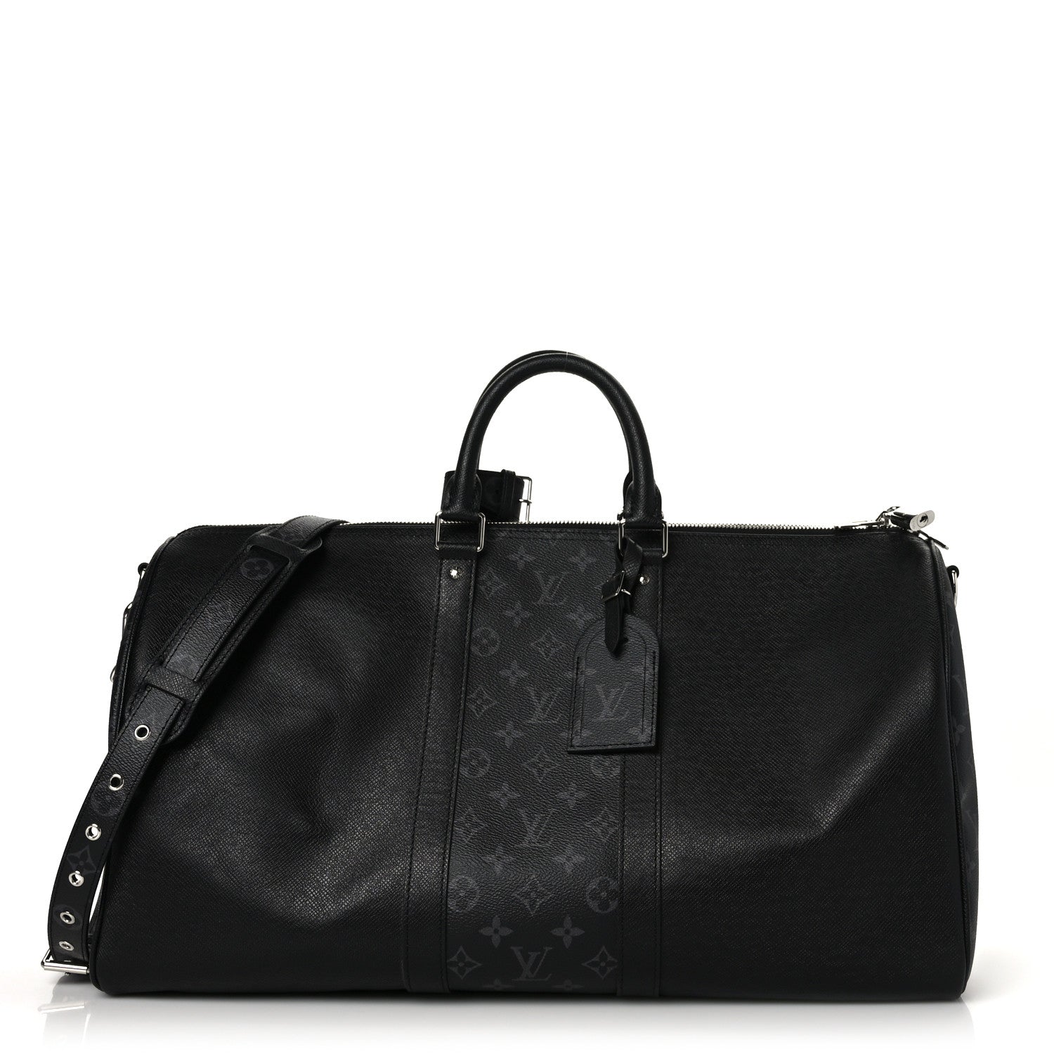 Louis Vuitton Taiga Monogram Eclipse Keepall Bandouliere 50 Black 1 of 10