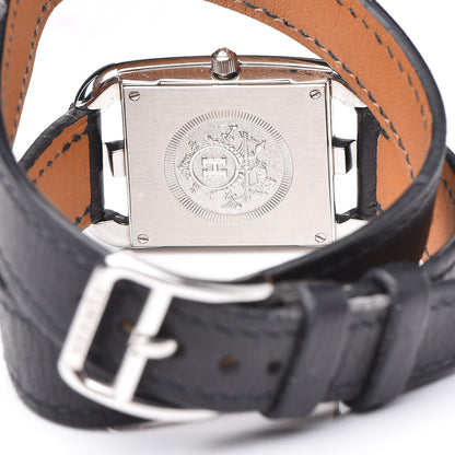 Hermes Stainless Steel Barenia 23mm Cape Cod Double Tour Quartz Watch Noir 5 of 13
