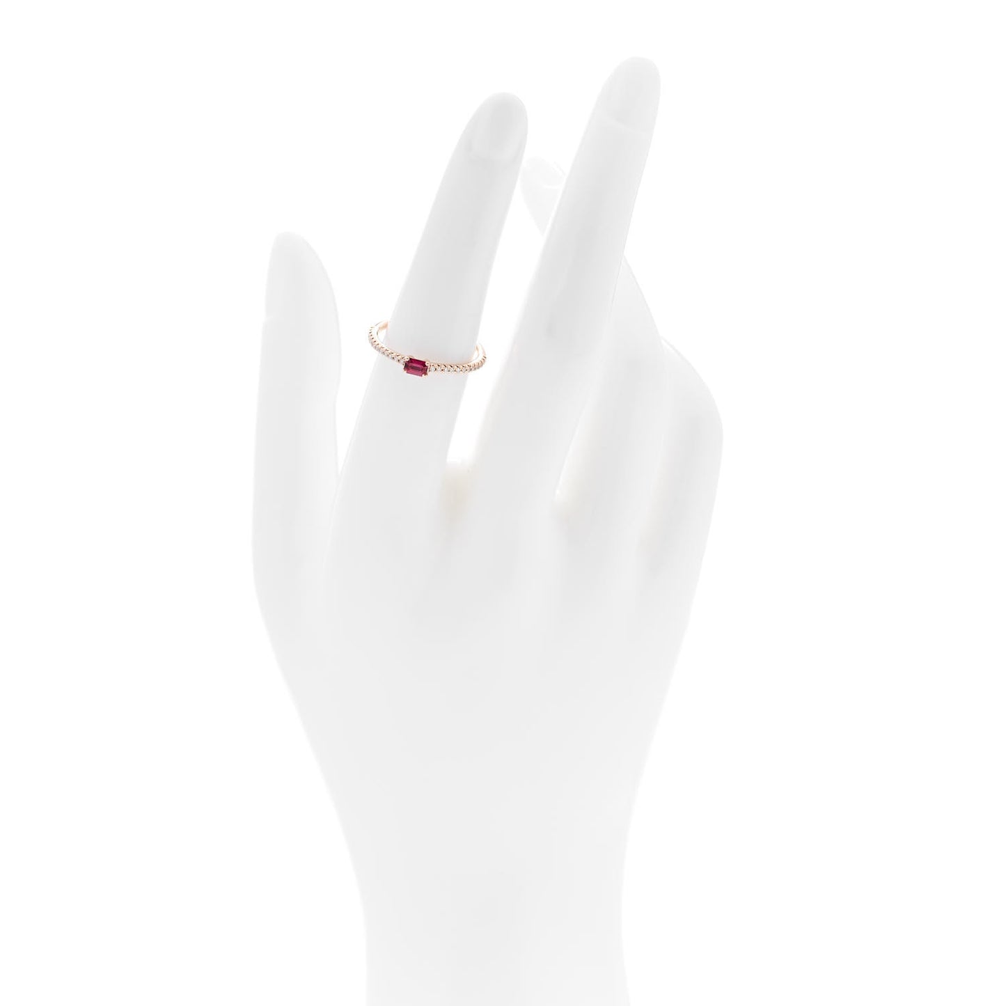 18K Rose Gold Diamond Ruby Novo Horizon Ring 52 6