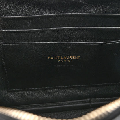 Saint Laurent Grain De Poudre Matelasse Monogram Mini Lou Camera Bag Black 6 of 9