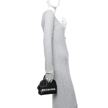 Balenciaga Signature Grained Calfskin Logo XXS Ville Top Handle Bag Black 2 of 14