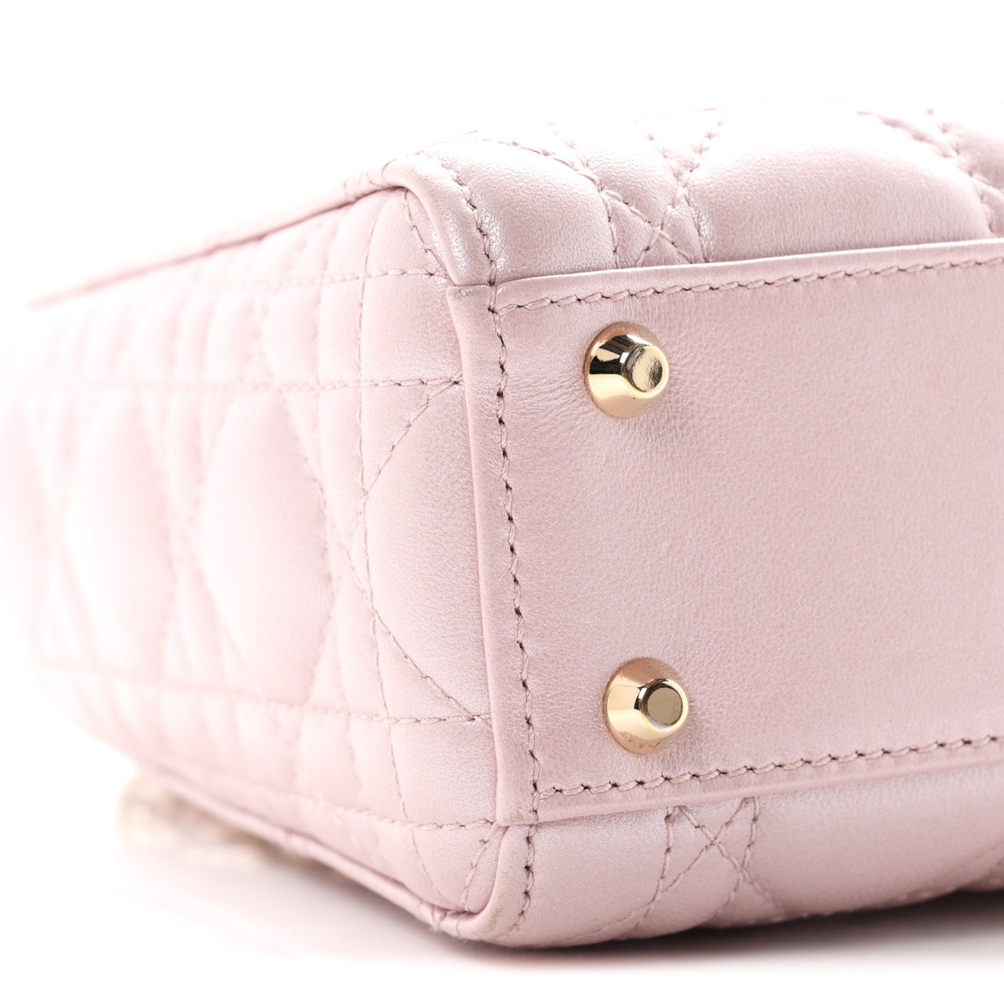 Metallic Lambskin Cannage Mini Lady Dior Lotus