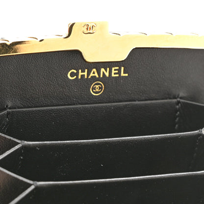 Chanel Glazed Goatskin Quilted Small Box With Chain Black 6 of 12