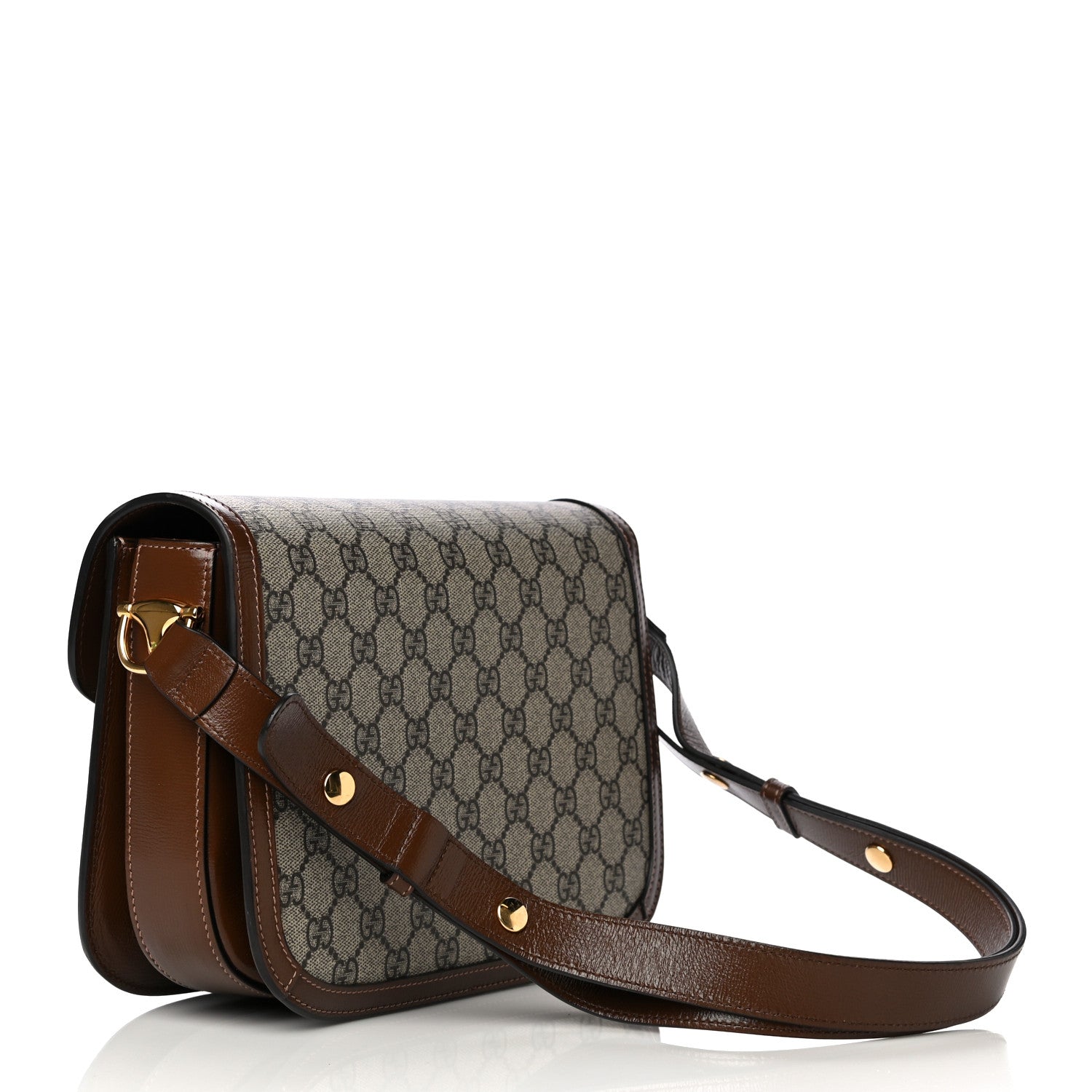 Gucci GG Supreme Monogram Horsebit 1955 Shoulder Bag Beige Brown Sugar 3 of 10