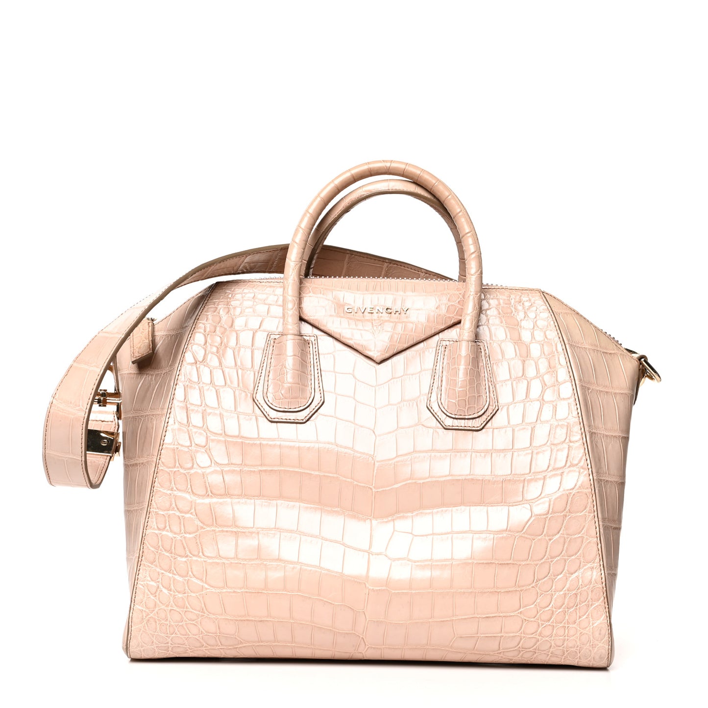 Crocodile Medium Antigona Nude Pink