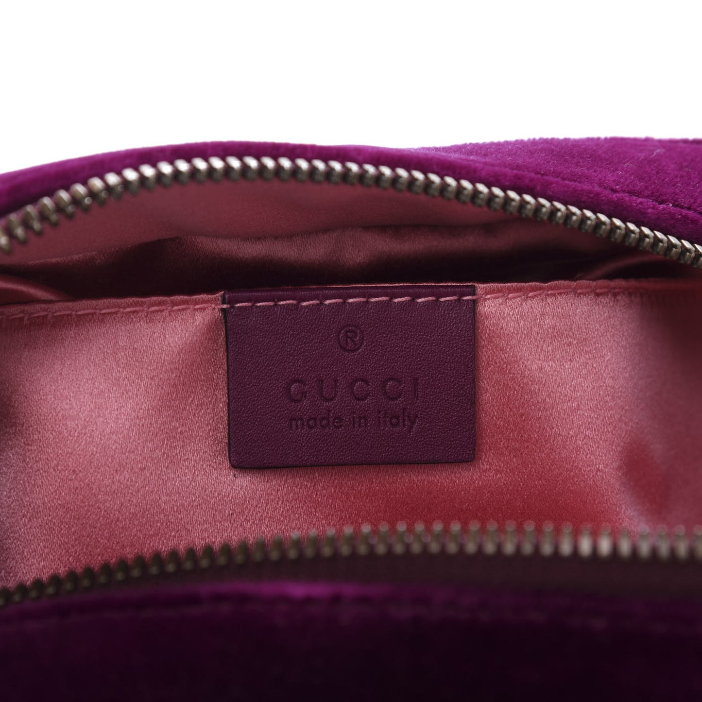 Velvet Matelasse Small GG Marmont Chain Shoulder Bag Fuchsia Violet Cyclamen