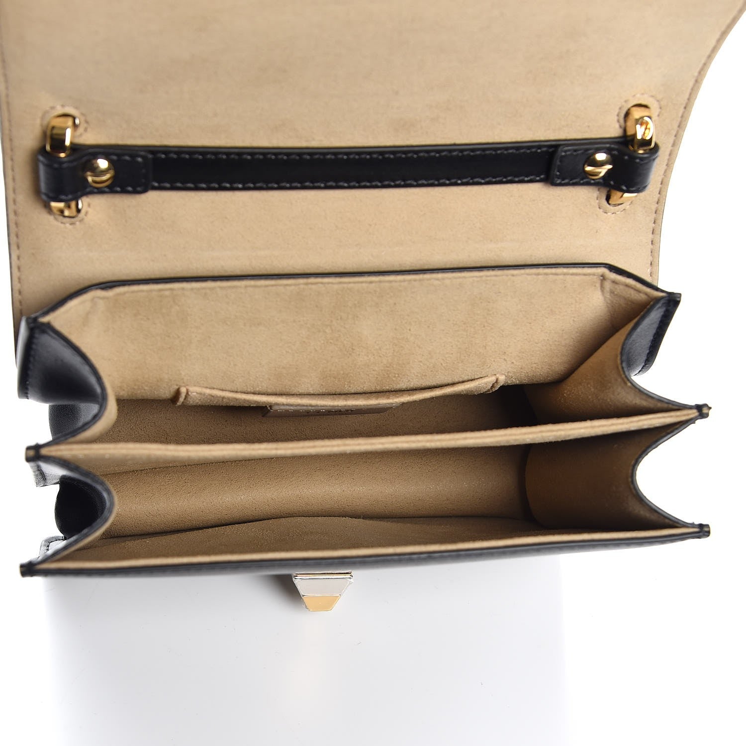 Fendi Vitello Liberty FF 1974 Embossed Small Kan I Shoulder Bag Black 5 of 7