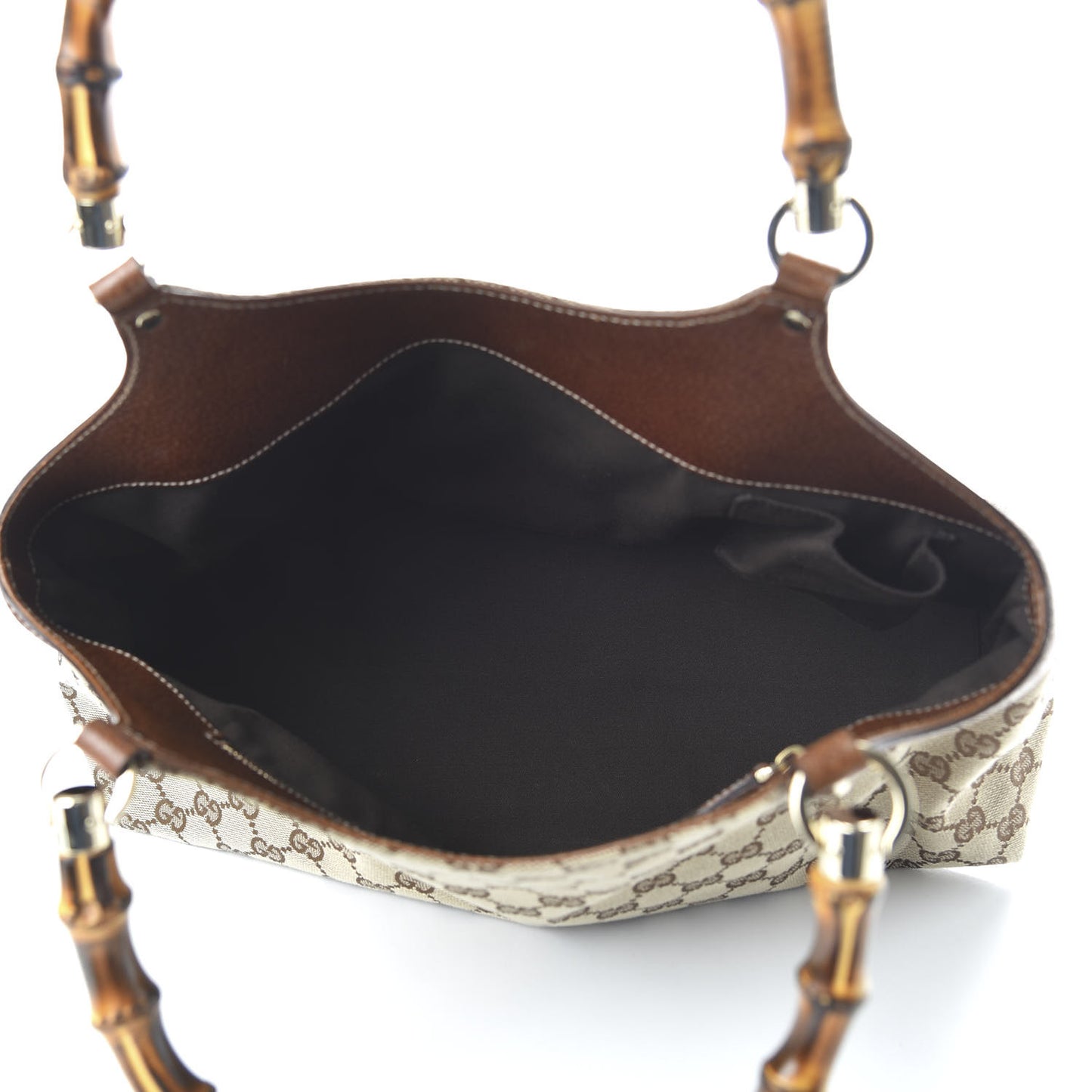Monogram Bamboo Handle Bag Brown