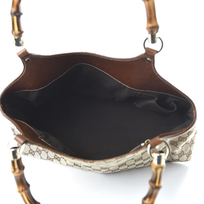 Gucci Monogram Bamboo Handle Bag Brown 5 of 10