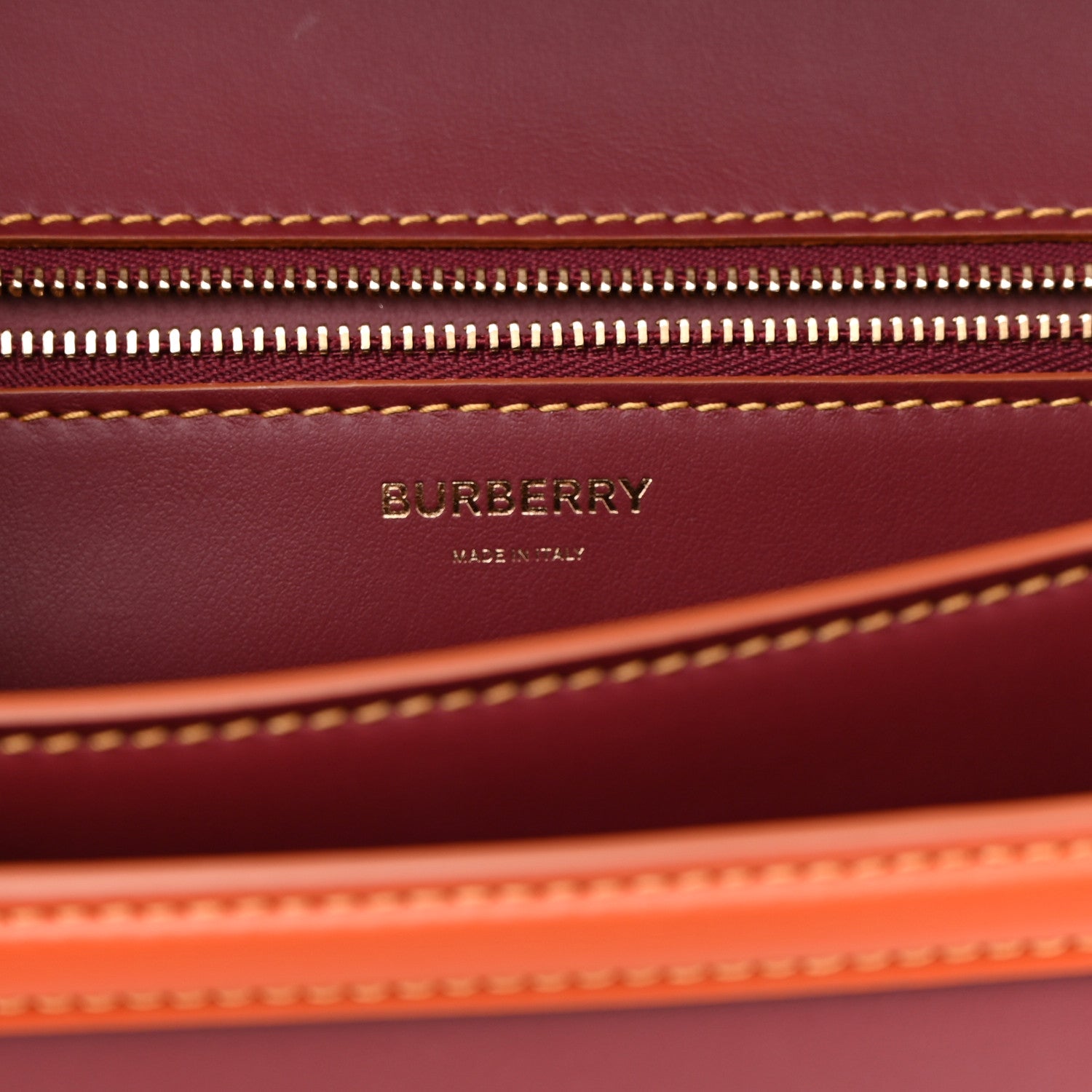 Burberry Smooth Calfskin Monogram Medium TB Bag Burgundy Multicolor 7 of 10