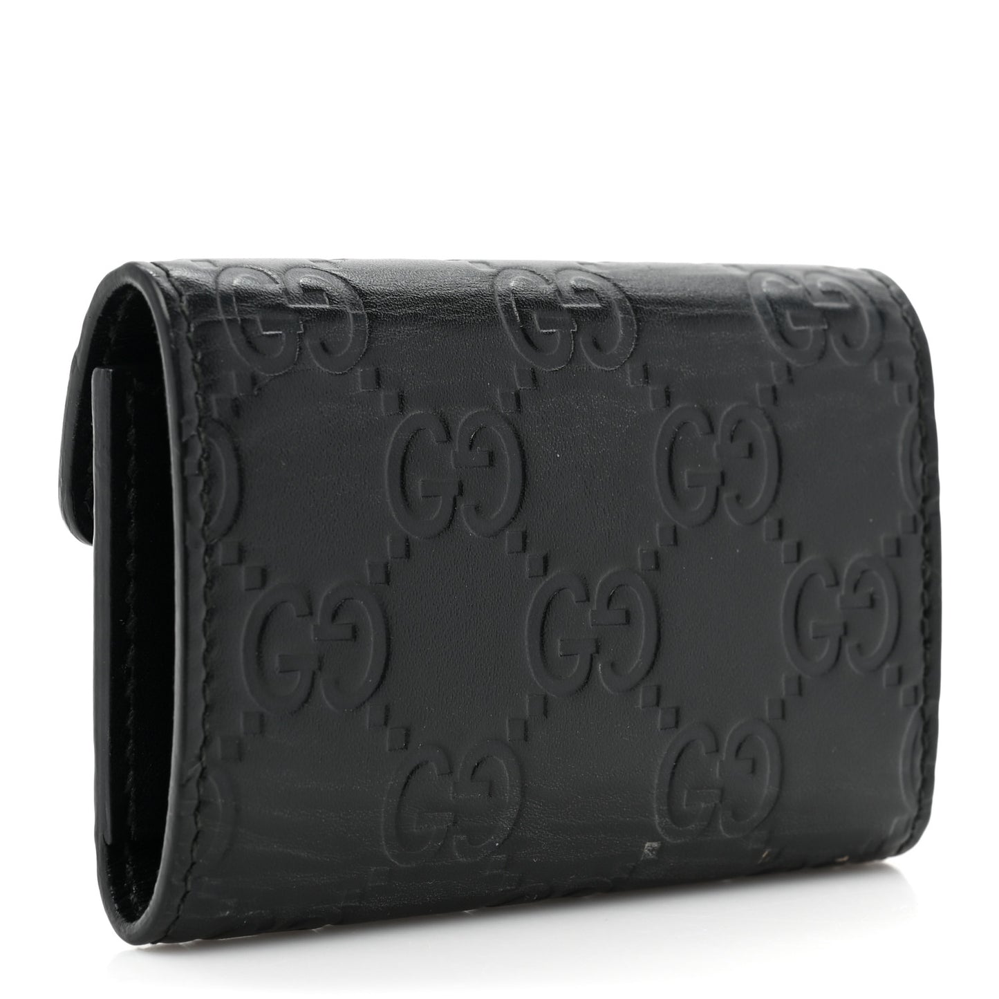 Guccissima Icon Signature 6 Key Holder Case Black