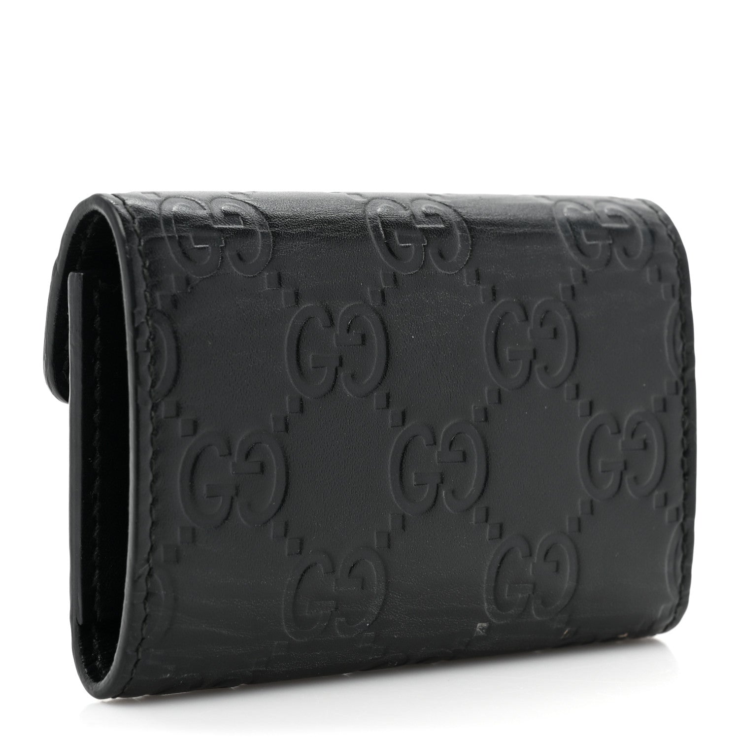 Gucci Guccissima Icon Signature 6 Key Holder Case Black 3 of 10