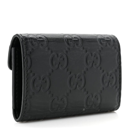 Gucci Guccissima Icon Signature 6 Key Holder Case Black 3 of 10