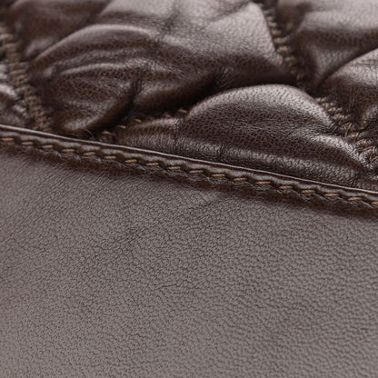 Chanel Calfskin Bubble Quilt Bowler Dark Brown 14 of 14