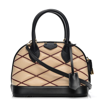 Louis Vuitton Lambskin Malletage Alma BB Natural 1 of 6