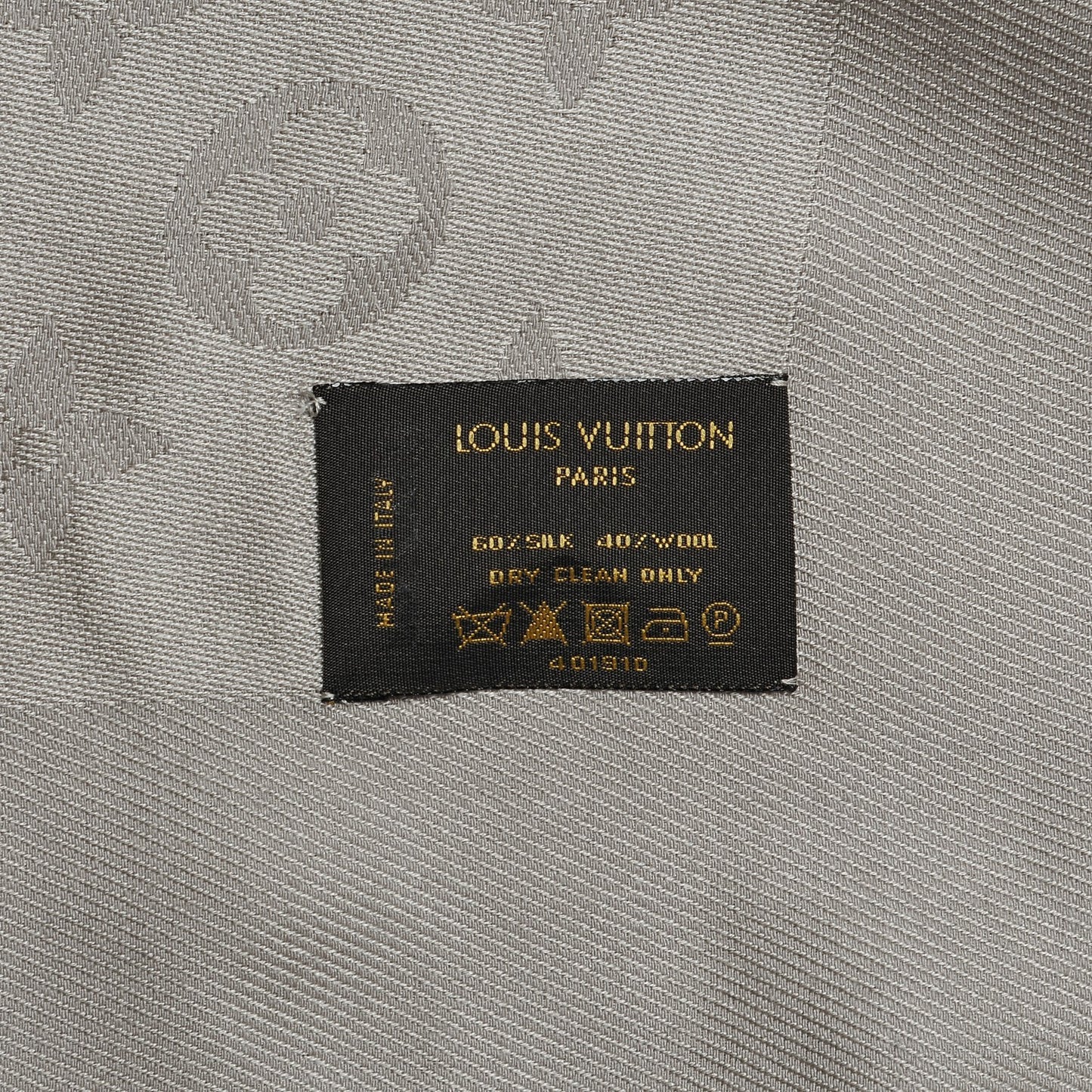 Silk Lurex Wool Monogram Shine Shawl Beige
