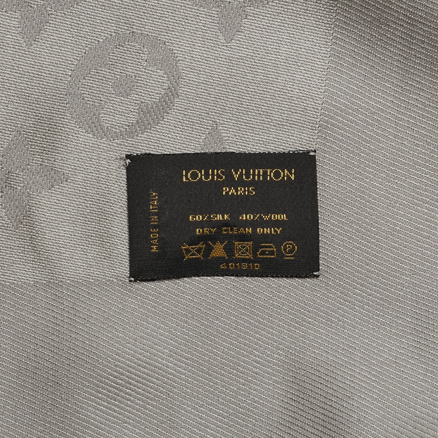 Louis Vuitton Silk Lurex Wool Monogram Shine Shawl Beige 5 of 5