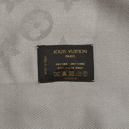 Louis Vuitton Silk Lurex Wool Monogram Shine Shawl Beige 5 of 5