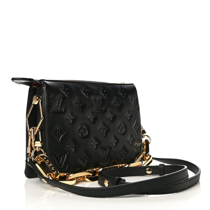 Louis Vuitton Lambskin Embossed Monogram Coussin BB Black 3 of 9